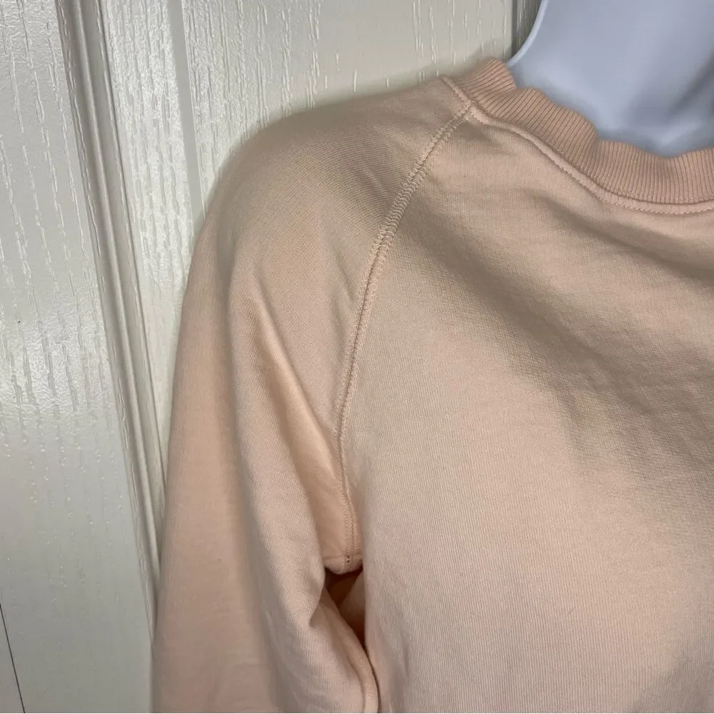 J. Crew Women's Crew Neck Sweater Blush Pink with Eyelet Lace Back Size XS